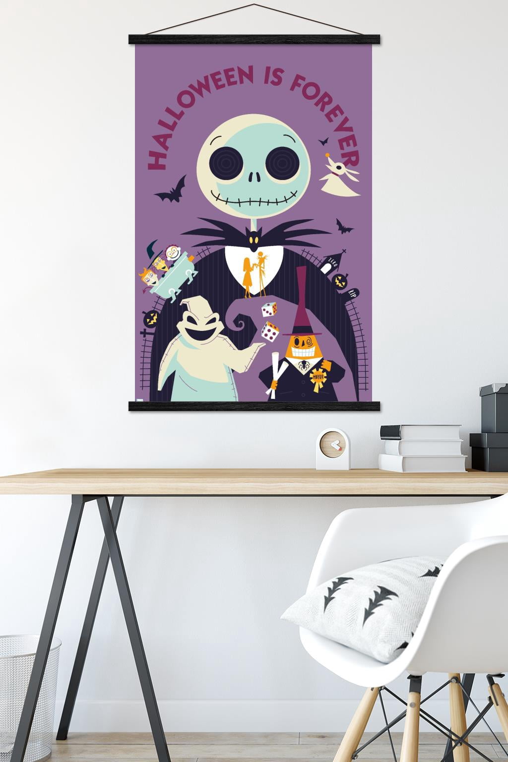 Disney Tim Burton's The Nightmare Before Christmas - Forever Wall Poster with Wooden Magnetic Frame, 22.375" x 34"
