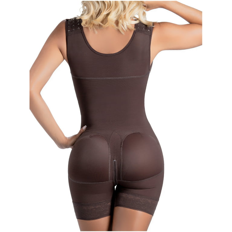 SONRYSE Faja Colombiana Postpartum and Post Surgery Extra Firm Shapewear  Girdle BBL Stage 2 Bodysuit Faja for Woman Chocolate XS 