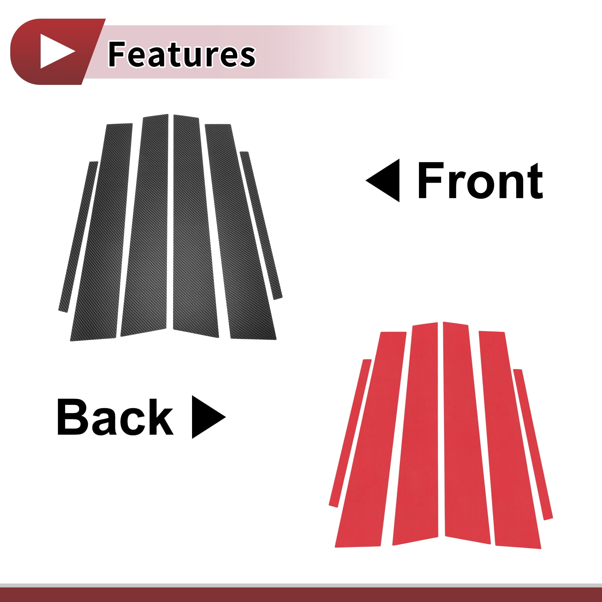 Unique Bargains 6 Pcs Great Car Door Pillar Window Trim for Toyota Avalon 2005-2012 Black