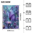 thumbnail image 3 of WOBOGO Purple Sparkling Butterfly Notebook College Horizontal Grid Paper Ink Spill Resistant Water Resistant Cover 8.3x5.7x0.4in, 3 of 8