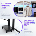 thumbnail image 4 of Full Size Metal Loft Bed with Desk and Charging Station, UHOMEPRO Heavy Duty Metal Loft Bed Frame with LED Light, Computer Tower Tray, Hanging Rail, Guardrails and Ladder for Adults, Teens, Dorms, 4 of 10