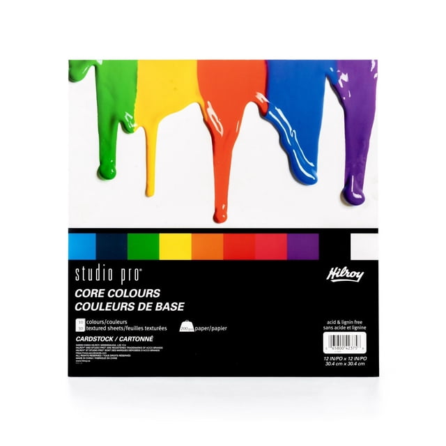 Hilroy® Studio Pro® Core Colours Cardstock 12x12 30ct