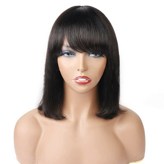 Happydeer Straight Lace Wig Tight Match Well Glossy Human Virgin Short Hair for Girl