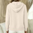 thumbnail image 4 of Womens Knit Cardigan Sweaters Hooded Long Sleeve Button Down Casual Solid Color Loose Fit Drawstring Hood Tops, 4 of 6