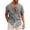 Gray, variant on FLMEI Mens Button down Shirts Short Sleeve Cotton Linen Tops Loose Tees Lapel Solid Colour Breathable Shirt for Men S-XXL