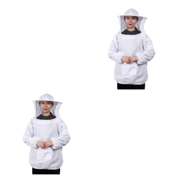 Bewildely Experiencia blanca del diario de ropa de abeja sin planchar Ropa protectora de abeja blanca dedicada a la apicultura blanca blanco 2Conjunto