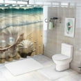thumbnail image 7 of Chilfamy Seashell Sandy Beach Wave Shower Curtain Cloth Fabric Bathroom Decor Set with Hooks 100% Polyester Waterproof Washable Shower Curtain for Bathroom 69x72, 7 of 7