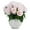 Pink, variant on Enova Home 18 Heads Artificial Silk Roses Faux Flowers Arrangement in Round Tapered Ceramic Pot for Home Office Wedding Decor (Red)