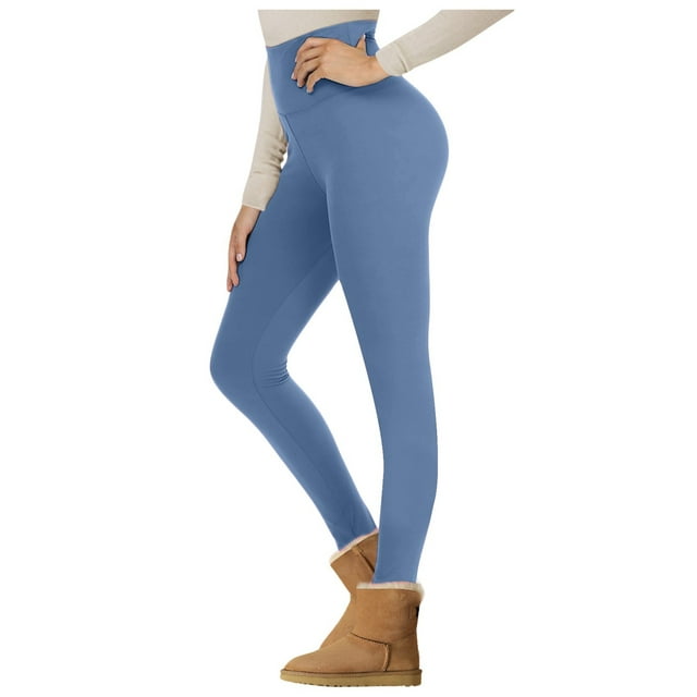 Leggings de mujer con forro polar y cintura alta - Pantalones de yoga cálidos para invierno, térmicos suaves, poliéster spandex, S-XXL