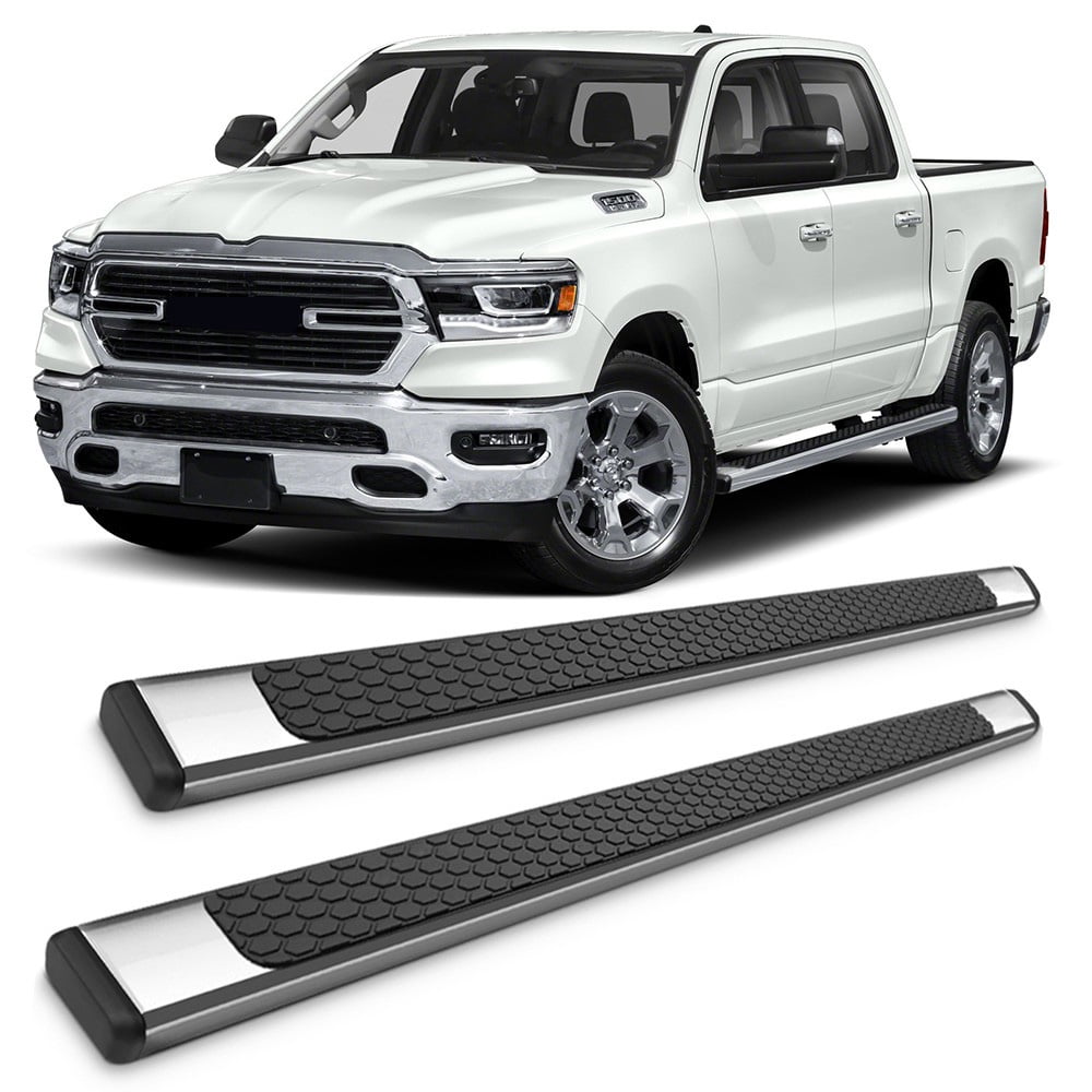 Ikon Motorsports Running Boards for 2019-2025 Ram 1500 Crew OE Chrome 4.5in Side Step Nerf Bars