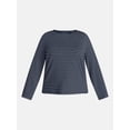 thumbnail image 5 of Terra & Sky Women's Plus Striped Tee with Long Sleeves, Sizes 0X-5X, 5 of 5