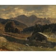thumbnail image 2 of Carl Schuch 17x15 Black Ornate Wood Framed Double Matted Museum Art Print Titled - View of the Hochkalter Am Hintersee (1882), 2 of 5