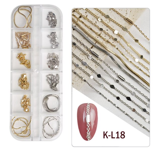 Cadena de cuentas para uñas de 0,8mm/1,0mm, oro rosa, plata, piedra de duendecillo, accesorio para decoración de uñas, cadena de bolas de acero y Metal, joyería para decoración de uñas Tan Jianjun unisex