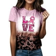 thumbnail image 1 of TSADFHJI Hauts Mignons pour Femmes Sortie Grande Taille Femmes Décontracté Simple Col Rond Manches Courtes T-Shirt Tee Femmes Drôle Imprimé Mode T-Shirt Hauts L Café, 1 of 4