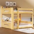 thumbnail image 5 of Harper & Bright Designs Queen over Queen Bunk Bed with Storage Shelves and USB Ports, Wooden Queen Size Loft Bed with Charging Station, Wood, 5 of 13