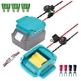 thumbnail image 1 of DIY Power Tool Battery Adapter with Fuse for Makita 18V Li-Ion Batteries - 400mm Wire Length, Plastic Construction, Includes 4 Fuses, Connector & 4 Terminals - Ideal for Small DC Fans, Heated, 1 of 5