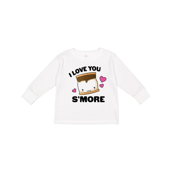 Inktastic Valentines Day I Love You S'more with Pink Hearts Boys or Girls Long Sleeve Toddler T-Shirt