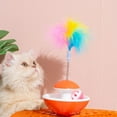 thumbnail image 3 of Juguete de plástico para vaso de gato con bola, pluma y hierba gatera, juguetes interactivos para gatos para interiores, juguetes de plumas para gatos/gatitos, 3 of 5