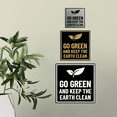 Signs ByLITA Square Go Green and Keep the Earth Clean Sign (Black /Gold ...