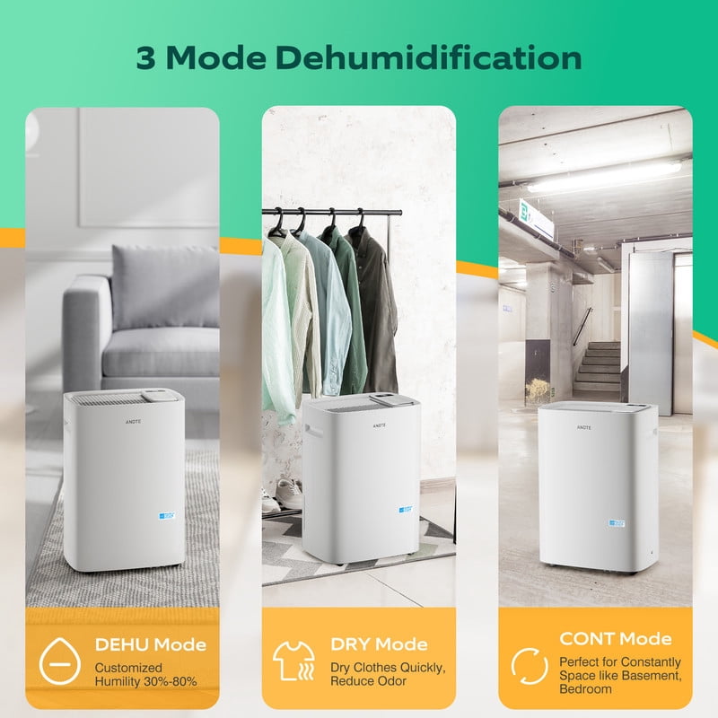 80 pt. 5500 sq. ft. Dehumidifier for Home, in. White with Bucket, Drain Hose