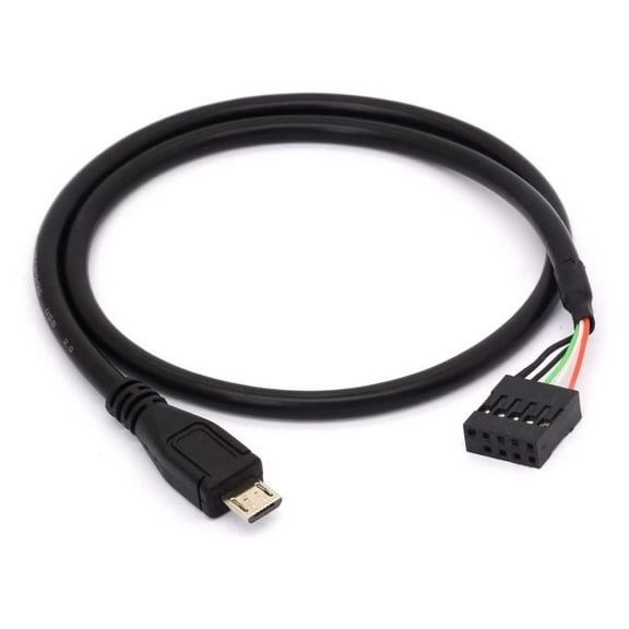 9 Pin USB Motherboard Female Header to Micro USB Male Adapter Dupont Extender Cable,Micro Male to 10Pin Female USB Dupont Cord (50 cm /1.6 FT )