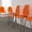 Orange, variant on Emma + Oliver Green Stack Chair with Lumbar Support and Silver Frame