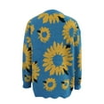 thumbnail image 5 of WRKEKC Women's Sunflower Jacquard Crewneck Knit Pullover Sweater Long Sleeve Casual Retro Floral Pattern Cozy Tops Unique Style, 5 of 10