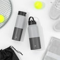 thumbnail image 3 of JoyJolt Triple Insulated Water Bottle with Flip Lid & Sport Straw Lid - 22 oz - Grey/Black, 3 of 7