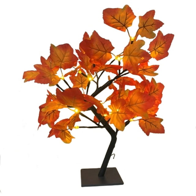 COM1950s Halloween Window Decorations, Home Decorations for Living Room, Halloween Maple Lights Led Tree Lights Room Home Creatives Decoration Lights Window Bedside Night Light Maple Tree Lights