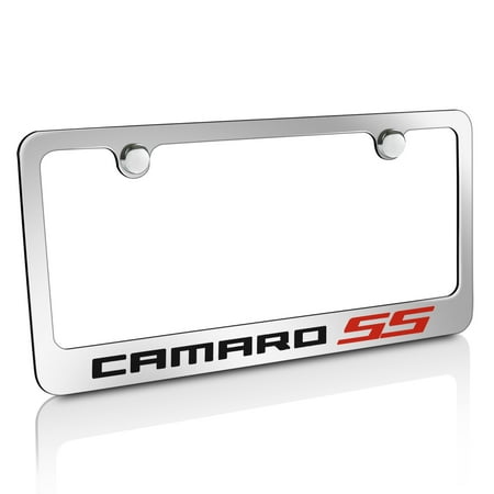 Chevrolet Camaro Red SS Metal Chrome License (Best Headers For 2019 Camaro Ss)