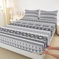 thumbnail image 3 of Manfei Aztec Geometric Twin Sheet Sets,Boho Theme Twin Fitted Sheet,Gray White Flat Sheet For Men Women,Ultra Soft Home Decor,3-Piece, 3 of 7