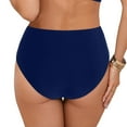 thumbnail image 4 of Xudanell Women High Rise Sexy Bikini Bottoms - Moderate Coverage Bathing Suit Bottoms High Waisted Swimsuit Brief (Blue,XXL), 4 of 9