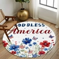 thumbnail image 3 of 4th of July Round Rug 5ft Washable Circle Kitchen Rugs Non Slip Independence Day Blue Red Watercolor Flowers Large Area Rug Indoor Floor Carpet for Bedroom Living Room Home Office Dining Room Nursery, 3 of 8