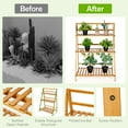 thumbnail image 6 of Costway Bamboo Ladder Plant Stand 3-Tier Foldable Flower Pot Display Shelf Rack Natural, 6 of 9