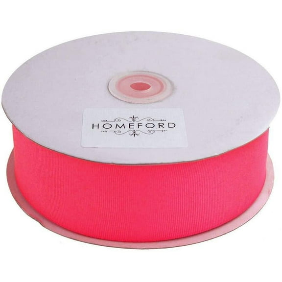 Solid Grosgrain Ribbon, 1-1/2-Inch, 50 Yards, Neon Pink