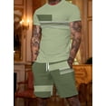 thumbnail image 2 of Trendy men's suit, short-sleeved T-shirt + casual shorts two-piece set, summer slim-fit fashion men's clothing two-piece set, 2 of 6