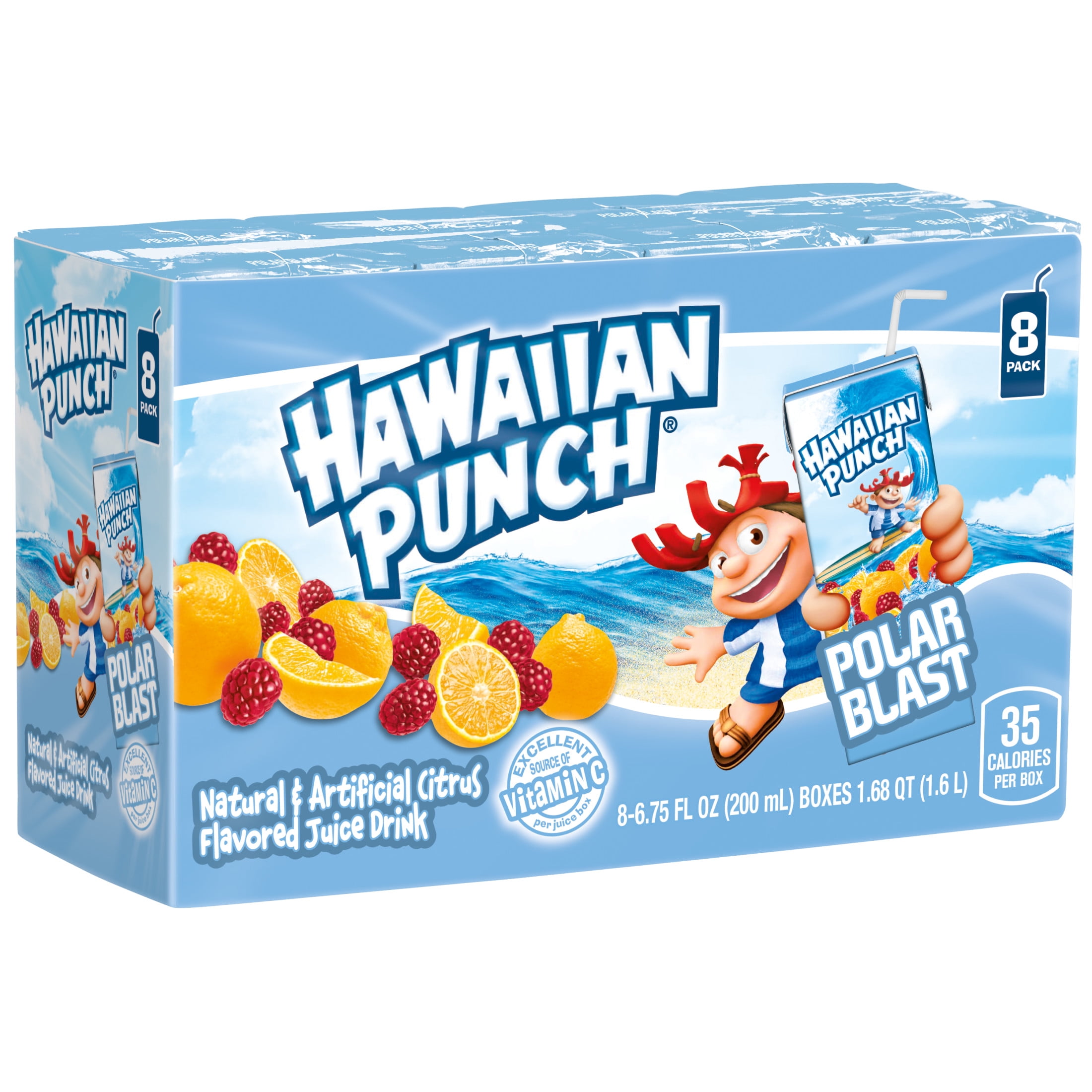 (4 pack) Hawaiian Punch Polar Blast Juice Drink, 6.75 fl oz, 8 Count Boxes