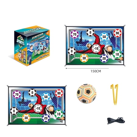 ELFINDEA Soccer Accuracy Target Game Indoor Football Game with Soft Velcro Balls & Foldable Plush Goal Soccer Ball Game Set for Kids Soccer Gifts for Kids B