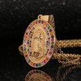 thumbnail image 4 of High Quality Zircon 14K Yellow Gold Virgin Mary Pendant Charms For Women Rainbow Our Lady of Guadalupe Necklaces Jewelry Best Party Gift, 4 of 5