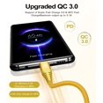 thumbnail image 2 of Cable cargador USB tipo C Sweguard [paquete de 3, 3 m+2 m+1 m] para iPhone 16, 2 of 7