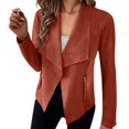 thumbnail image 1 of Women's Faux Suede Jackets 2024 Fall Long Sleeve Open Front Cropped Coat, 1 of 5