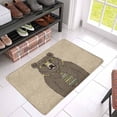 thumbnail image 3 of MKHERT Funny Hipster Bear in Tie and Glasses with Mustache Doormat Rug Home Decor Floor Mat Bath Mat 30x18 inch, 3 of 3