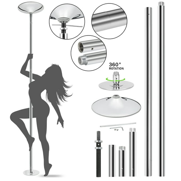 ZENSTYLE 45mm Dancing Pole Kit, Removable Spining Static Dance Pole for Exercise Club Party Pub Home