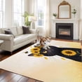 thumbnail image 3 of Cute Black Cat Washable Living Room Rugs 6'x9', Yellow Sunflower Bee Country Style Fields Low Pile Throw Large Area Rug Non-Slip Sturdy Edge Binding Carpet for Dining Room Kitchen Office, 3 of 9
