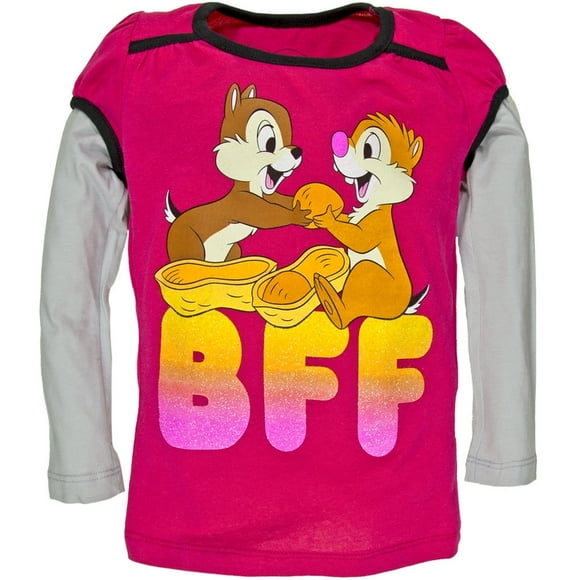 Chip 'N Dale - BFF's Sharing Girls Juvy 2fer Long Sleeve T-Shirt