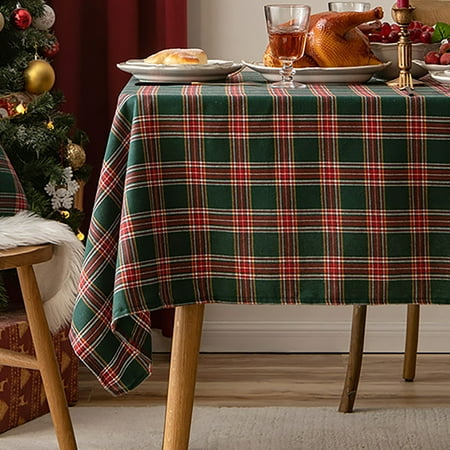 

Christmas Tablecloth Rectangle & Square Printed Patterns Washable Resistant Holiday Tablecloths for Christmas Family Gathering Dining Room Table Decoration