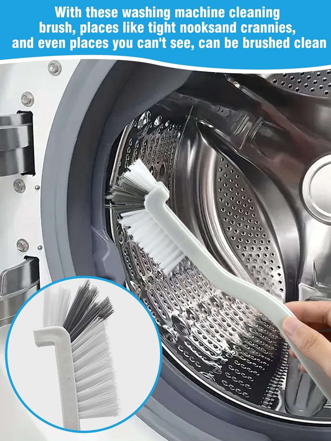 8 Pack Washing Machine Cleaning Brush Kits, Front Load Washer Cleaner Tools Accessories, for Tight Spaces and Washing Machine Rubber Seals