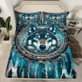thumbnail image 2 of Manfei 3D Wolf Bed Sheets for Kids, Dreamy Moon Galaxy King Sheets, Woodland Animal Sheet Set, Super Cozy Room Decor, 4-Piece, 2 of 7
