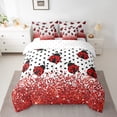 thumbnail image 2 of Manfei Kawaii Ladybug 7-Piece Bedding Comforter Set,Polka Dots King Bedding Sets,Bling Glitter Ultra Soft Bed Sheets,Super Cozy Animal Room Decor,Reversible, 2 of 7