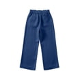 thumbnail image 5 of MuXiKeJi Clothes Girls Linen Pants Wide Leg Pants Cozy Elastic High Waist Pant Summer Casual Beach Trousers with Pockets 12-13 Years, 5 of 7